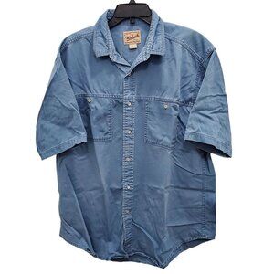 Woolrich Men's Distressed Chambray Denim Button Front‎ Shirt Size XL